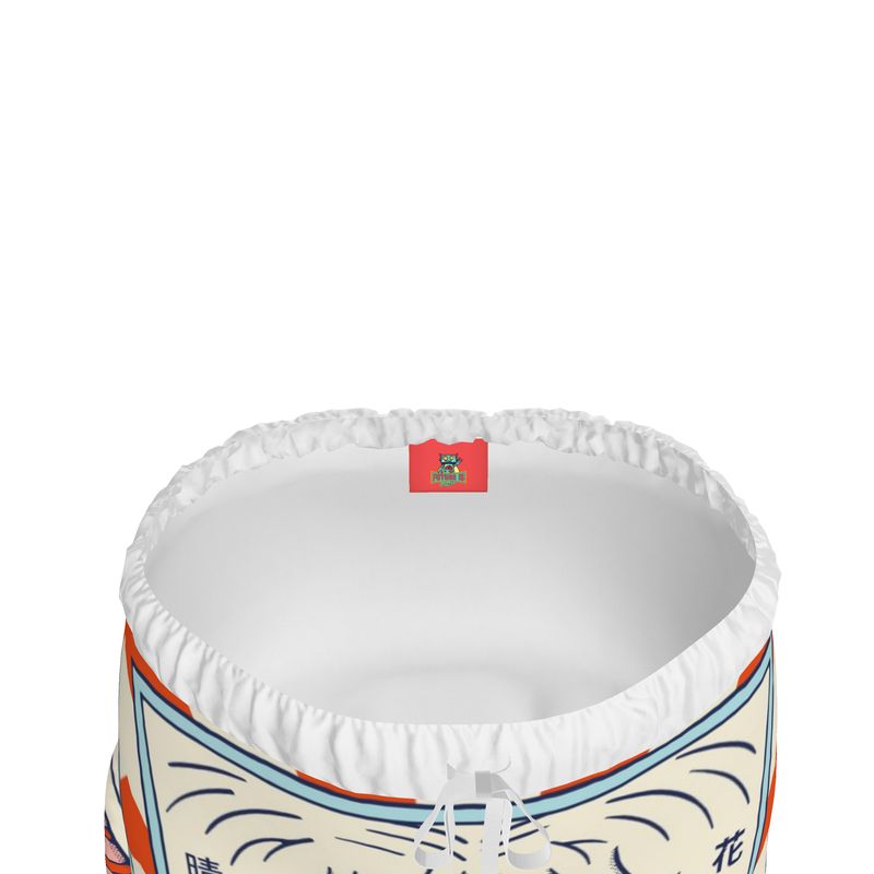 Harajuku Ramen Crepe Midi Skirt — Silk-Lined, Light & Playful