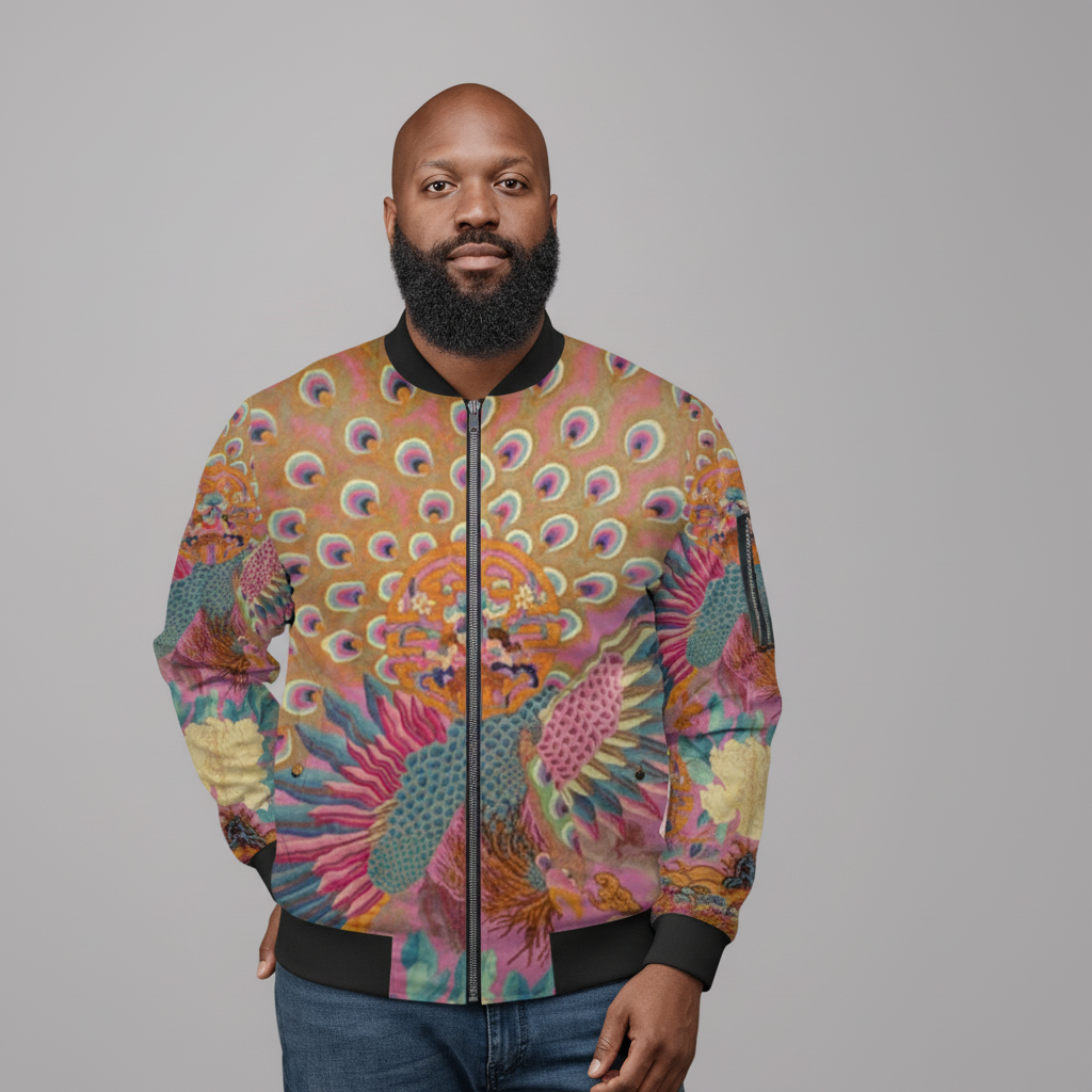 Bomberjacke - Vintage-Kimono-Print