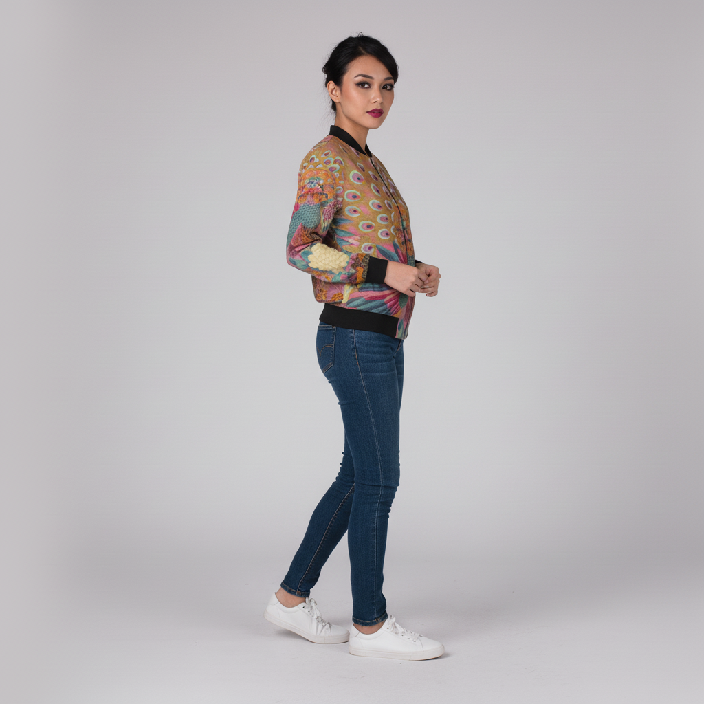 Bomberjacke - Vintage-Kimono-Print