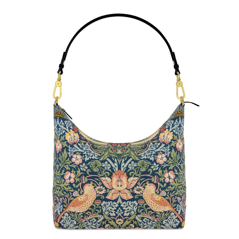 Handmade Leather Shoulder Bag 'The Strawberry Thieves'