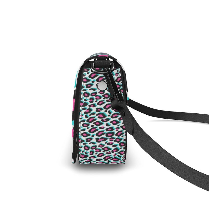 Snow Leopard Fold Over Handbag