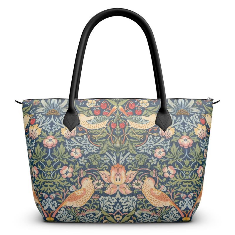 Art Nouveau Zip Top Handbag, William Morris "The Strawberry Thief"