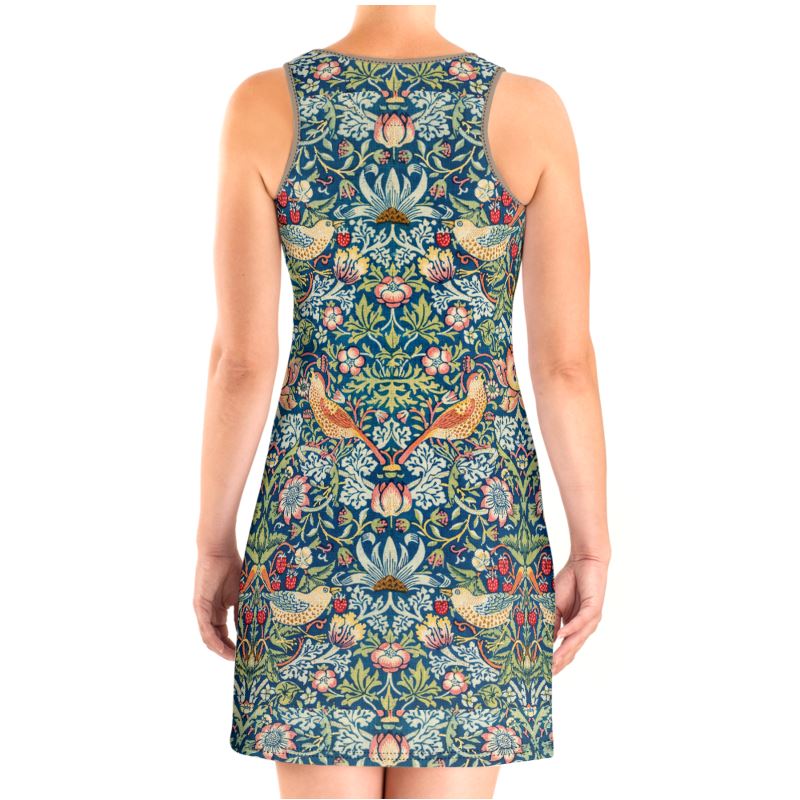 Art Nouveau Halter Dress, William Morris "The Strawberry Thieves" Art Nouveau Halter Dress