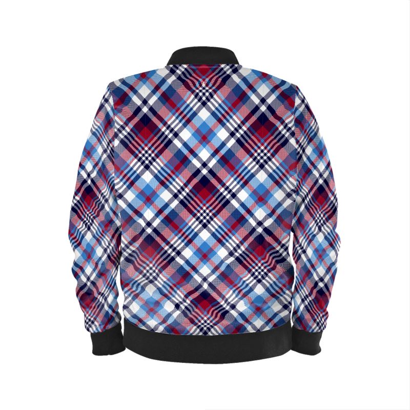 Sky and Jam Tartan Unisex Bomberjacke, karierte Bomberjacke