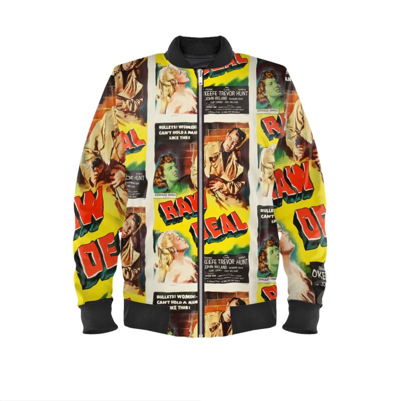 Retro Film Noir Bomber Jacket, Velvet Bomber Jacket, Satin Bomber Jacket