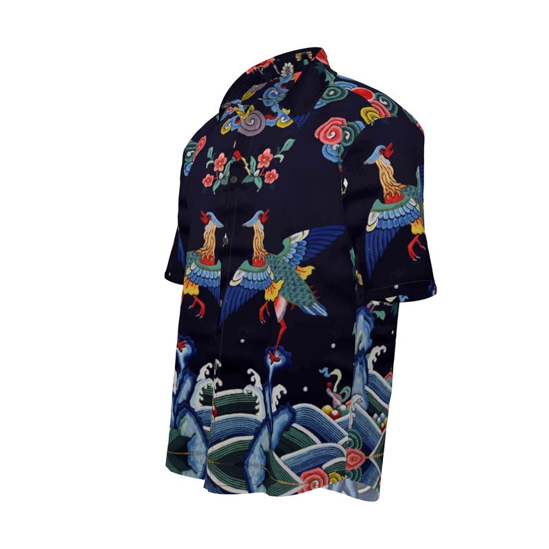 Short Sleeve Shirt- Vintage Chinese Textile design