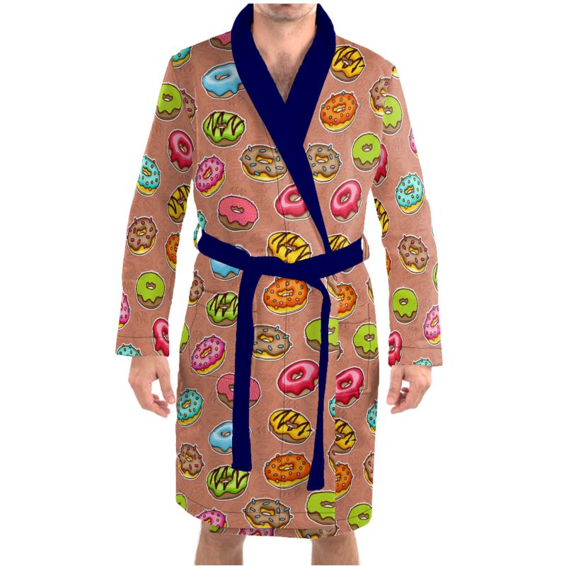 Donut Print Dressing Gown, Velvet Dressing Gown, Terry Towelling