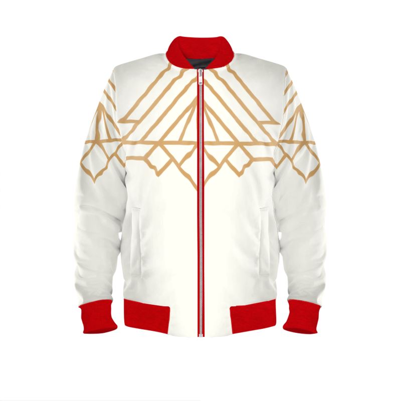 Bomberjacke im Art-Deco-Stil in Creme und Gold