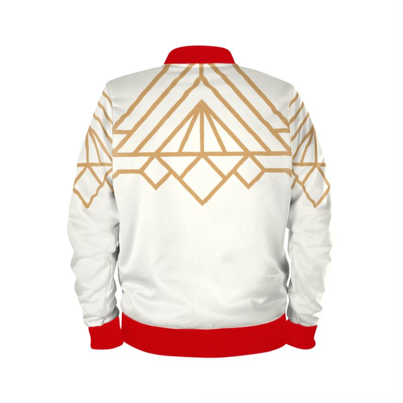 Bomberjacke im Art-Deco-Stil in Creme und Gold