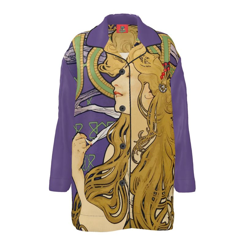 Art nouveau silk or pima cotton pajama top