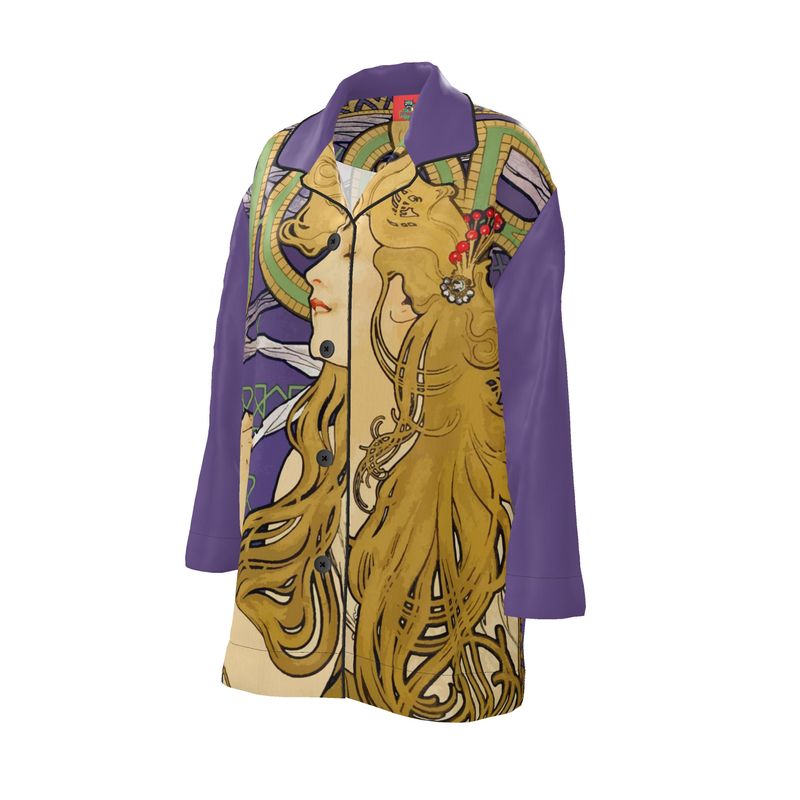 Art nouveau silk or pima cotton pajama top