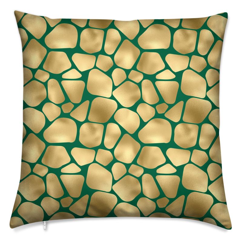 Kissenbezug, Animal Print, Goldene Giraffe und Smaragd, Samtkissen