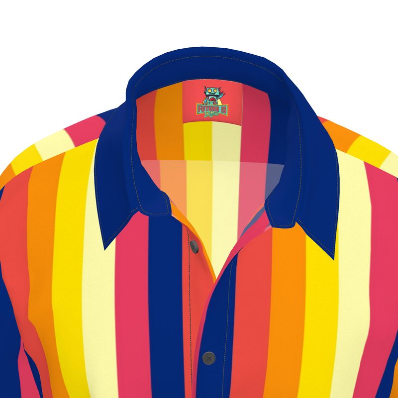 Short Sleeve Shirt Retro 70s Stripes