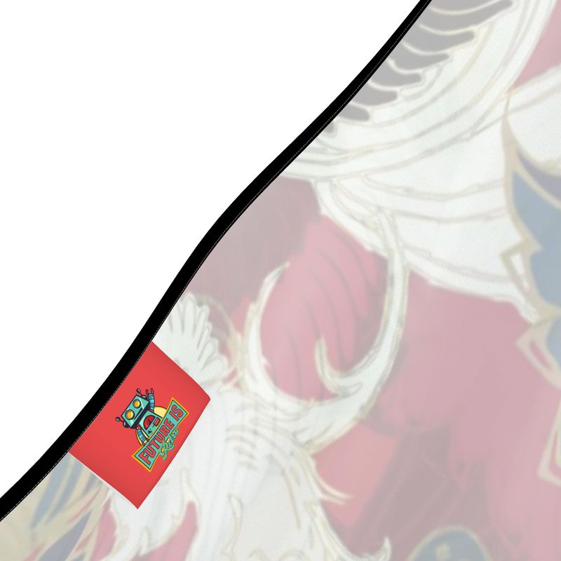 Boho Maxikleid aus Seide, Neckholder, chinesischer Kranich-Print