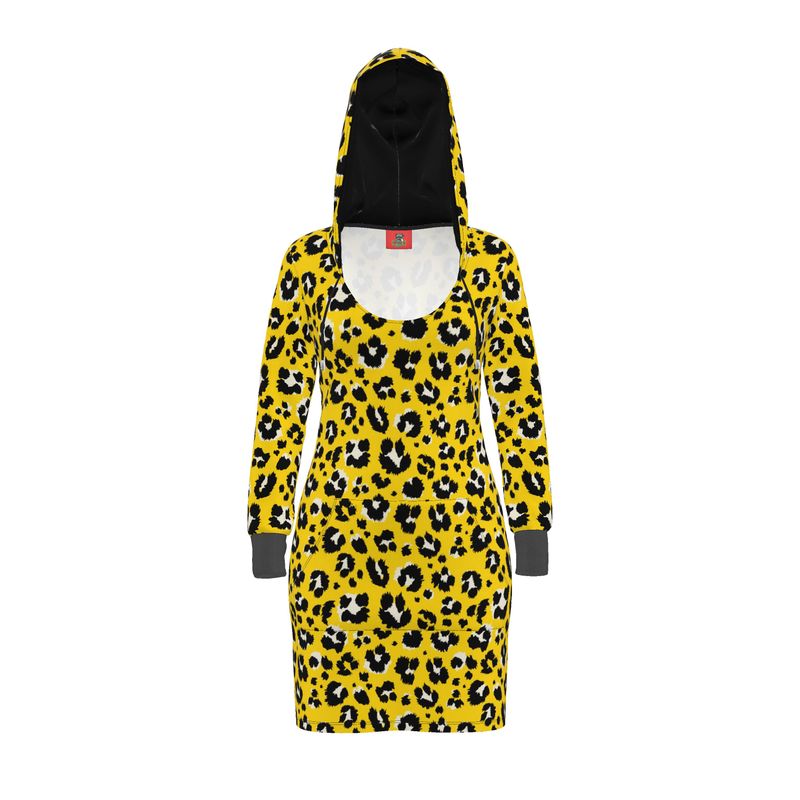 Hoodie-Kleid mit Leopardenmuster