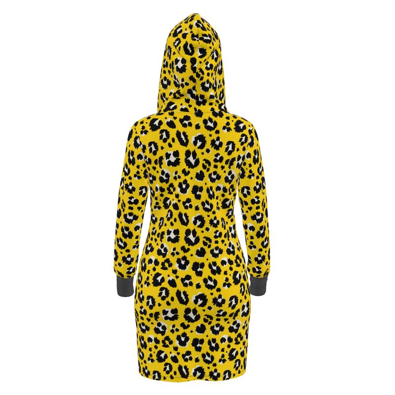 Hoodie-Kleid mit Leopardenmuster