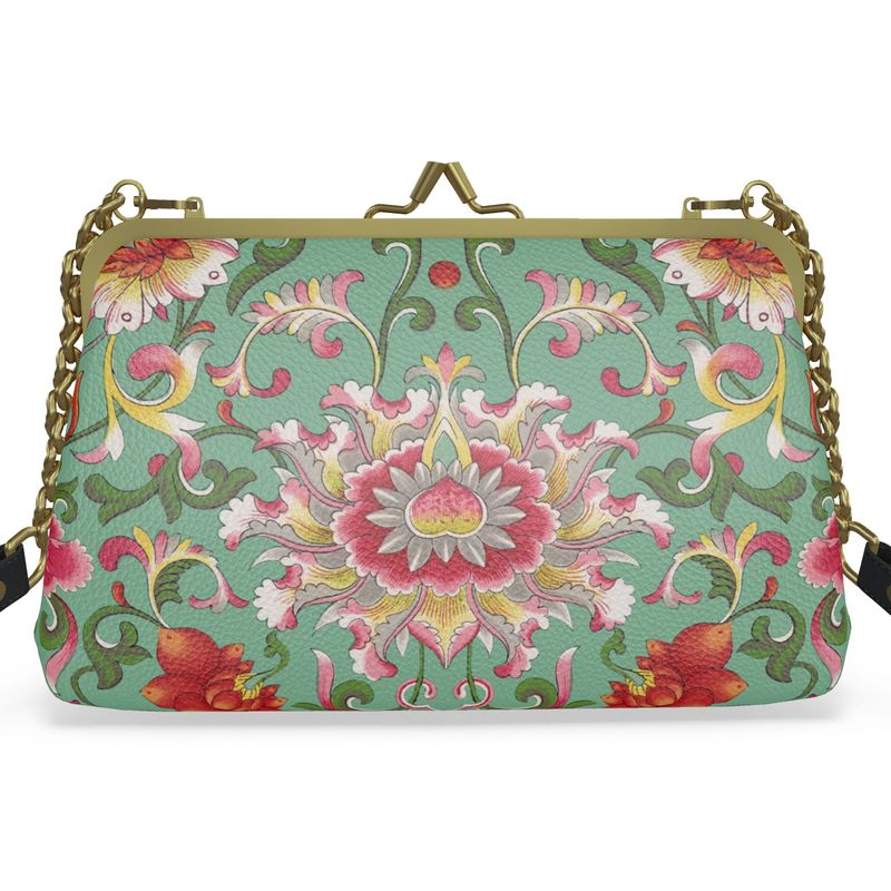 Flat Frame Bag in Nappa Leather Art Nouveau
