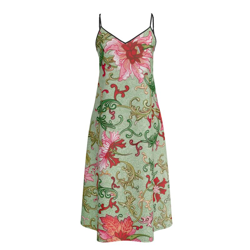 Luxury Silk Art Nouveau Print Slip Dress feat artwork from The MET
