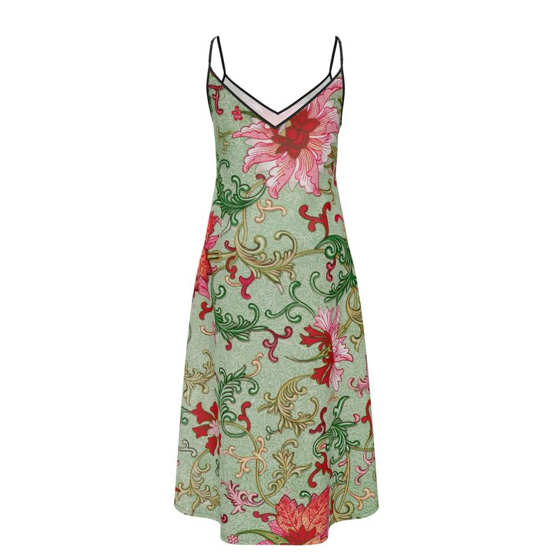 Luxury Silk Art Nouveau Print Slip Dress feat artwork from The MET