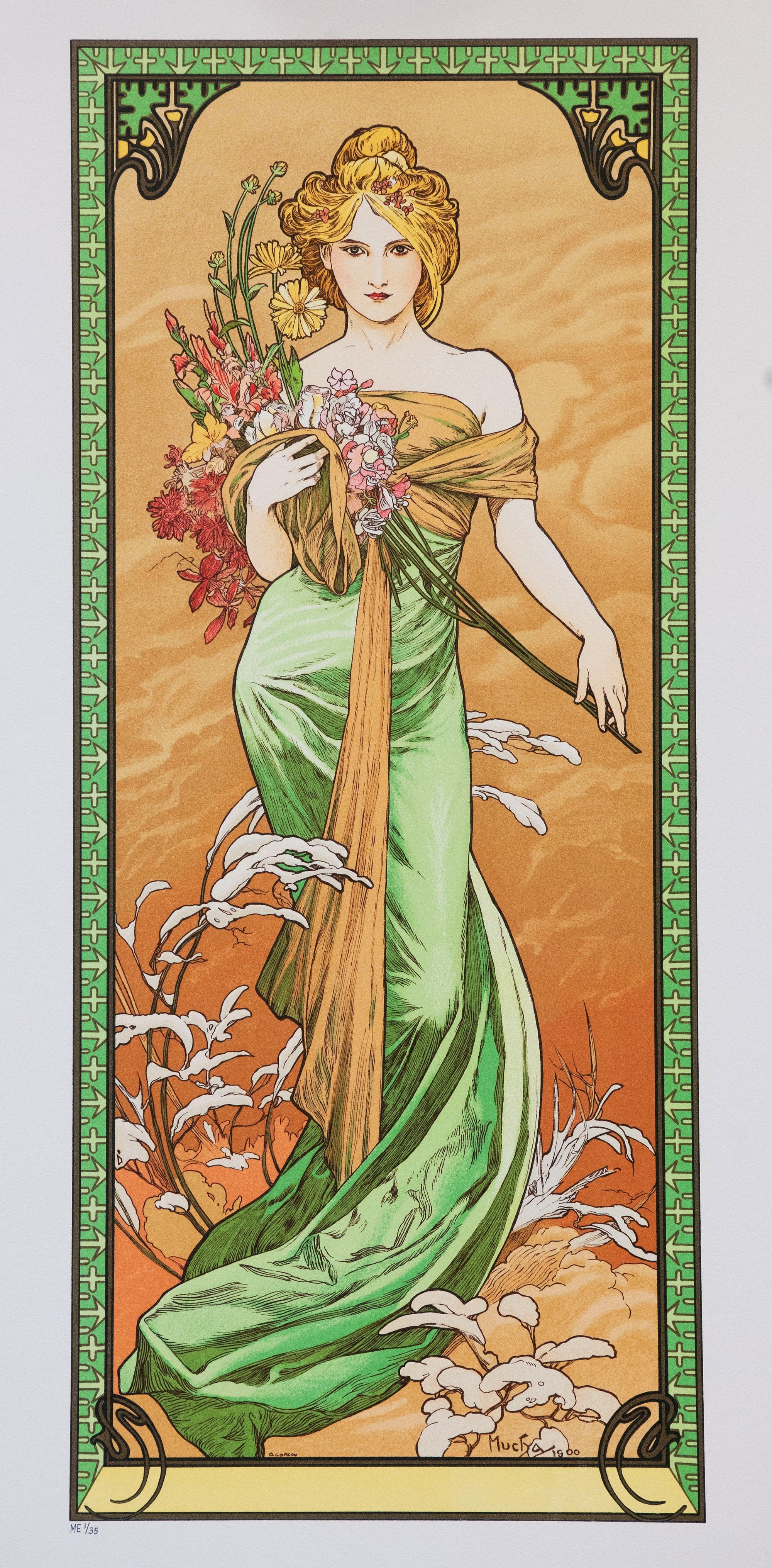 Alphonse Mucha Art Nouveau Woman 