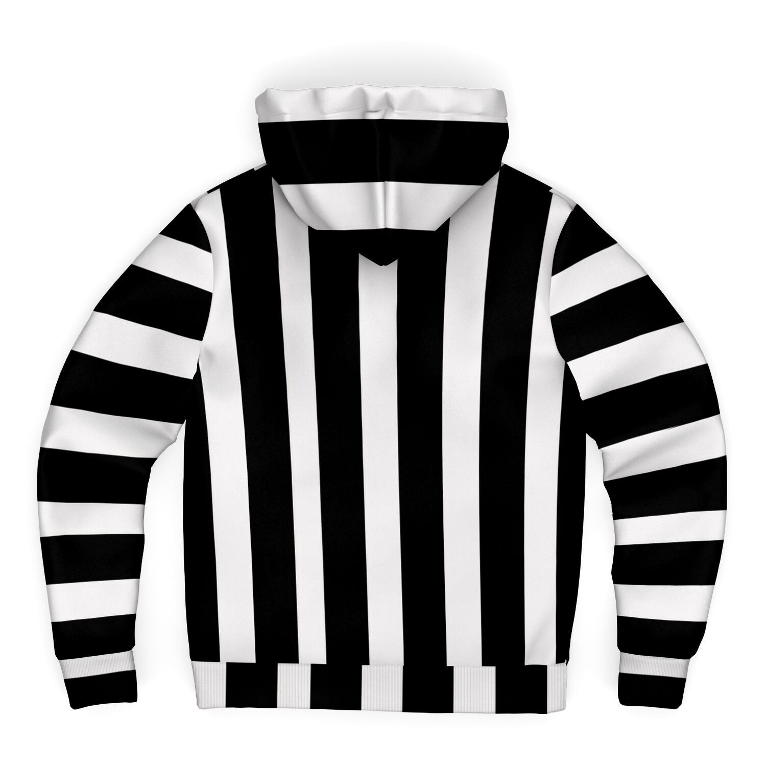Black and white banded Microfleece Ziphoodie - AOP