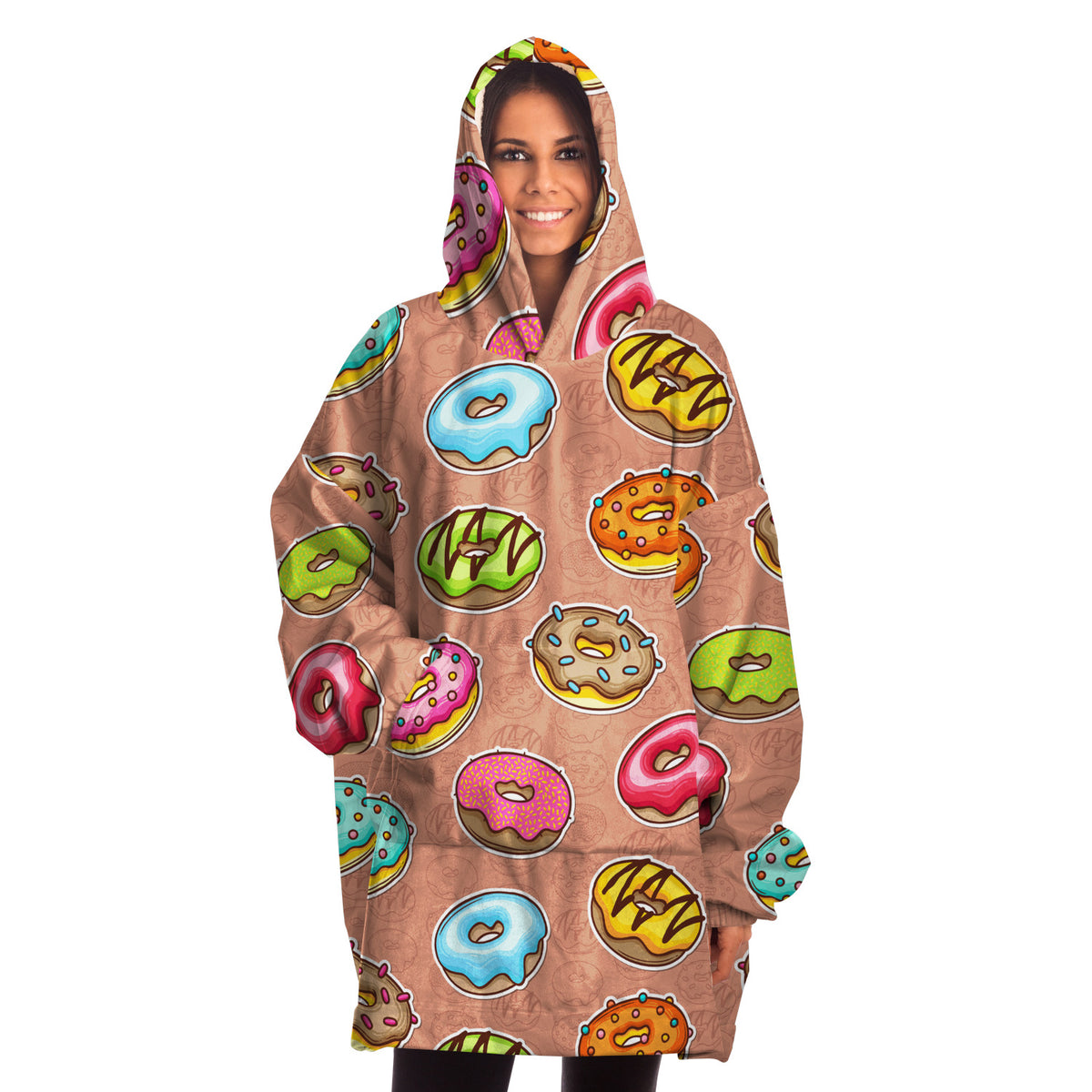 Kuschelige tragbare Kapuzendecke - Iced Donuts 