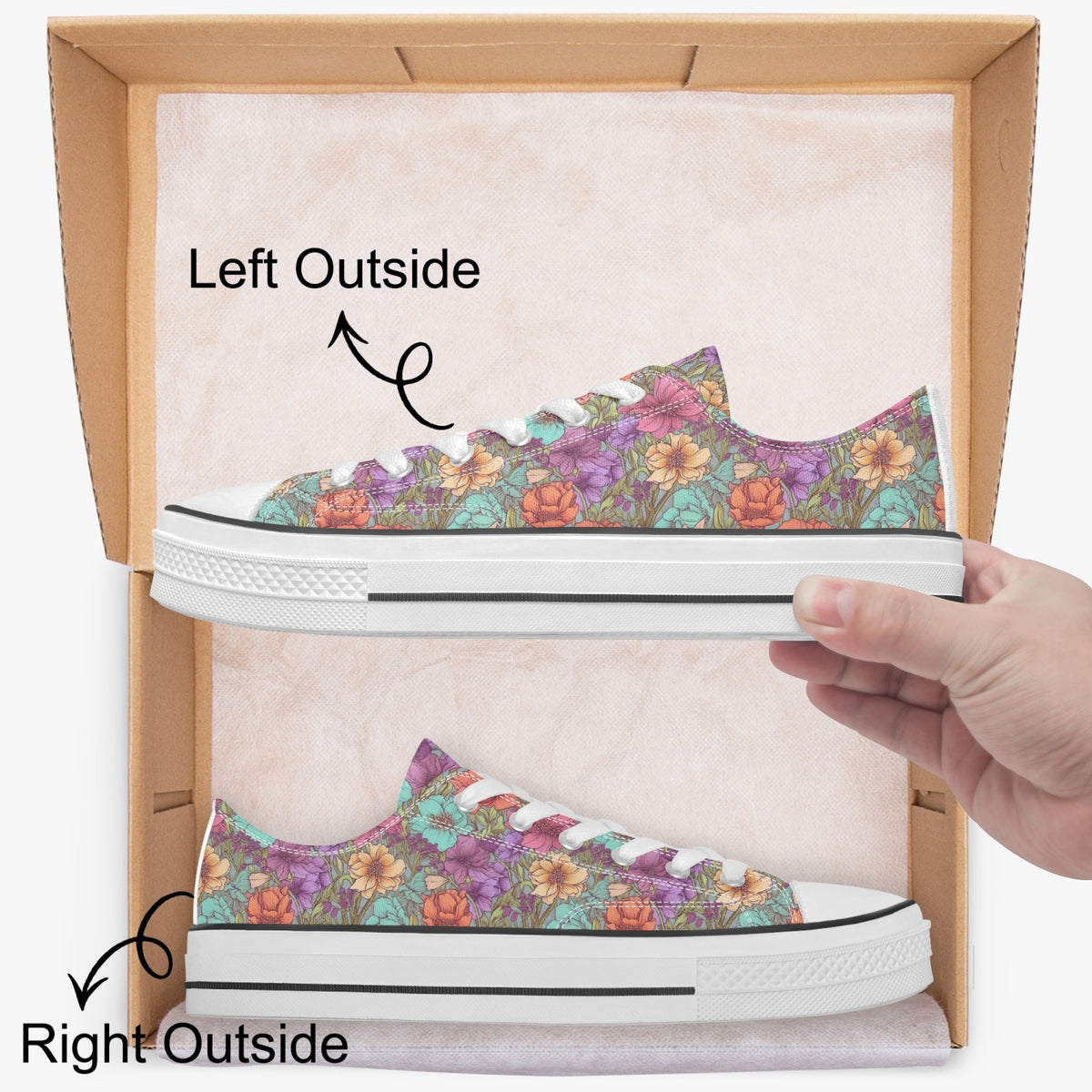 Retro Canvas Low Top Sneakers in Vintage Floral