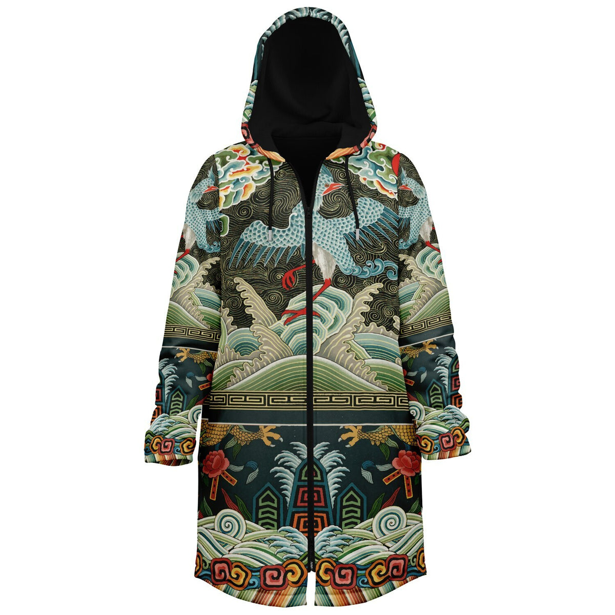 Zipper Cloak - Vintage Chinese Crane
