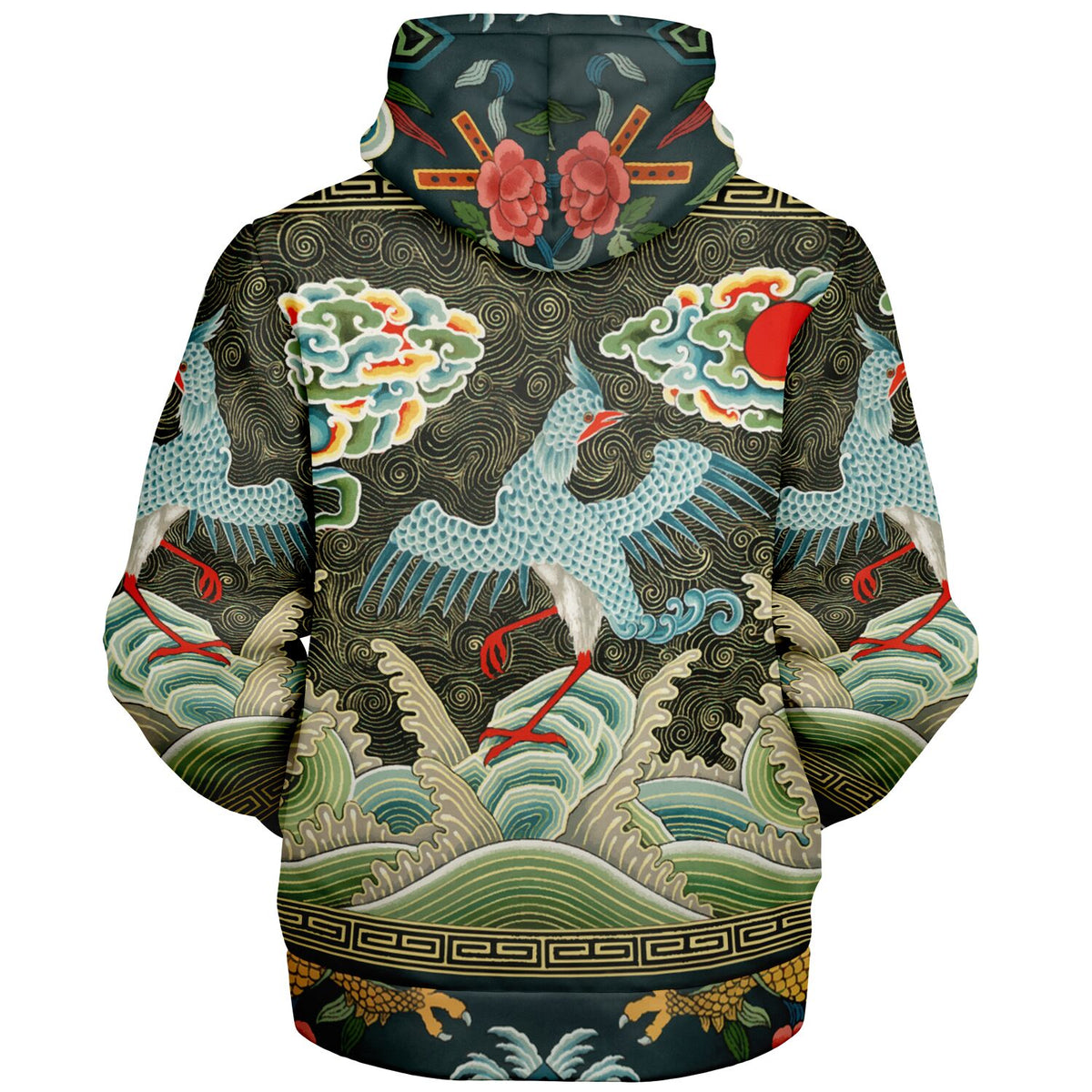Zip up Art nouveau microfleece hoodie