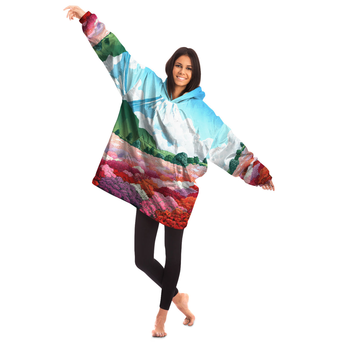 Ukiyo-e Art Snug Hoodie - One Size, High-Def Kawase Hasui Print, Lounge Wear