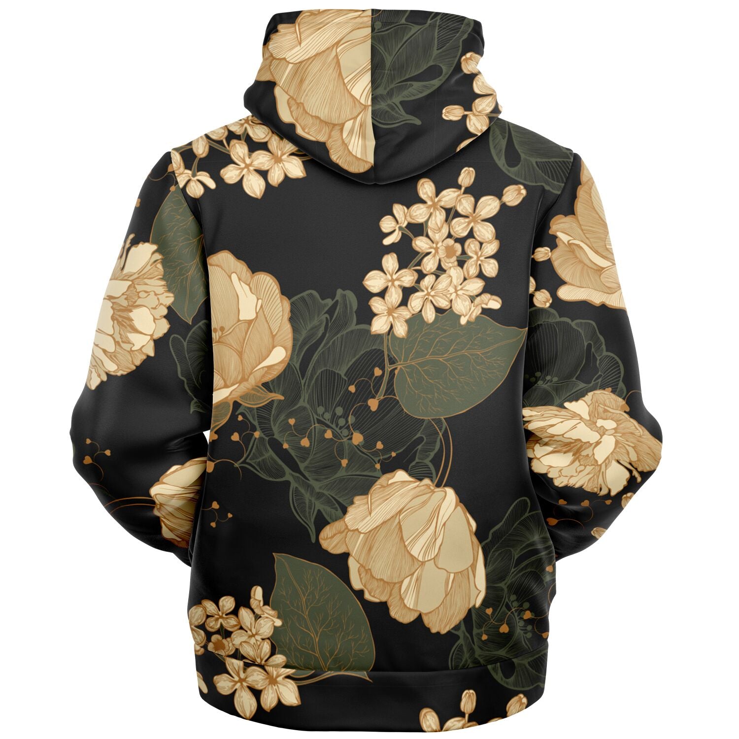 Zip Up Microfleece Hoodie in Smoky Floral