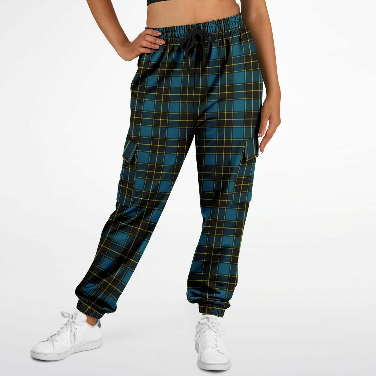 Tartan Fashion Cargo Sweatpants - AOP