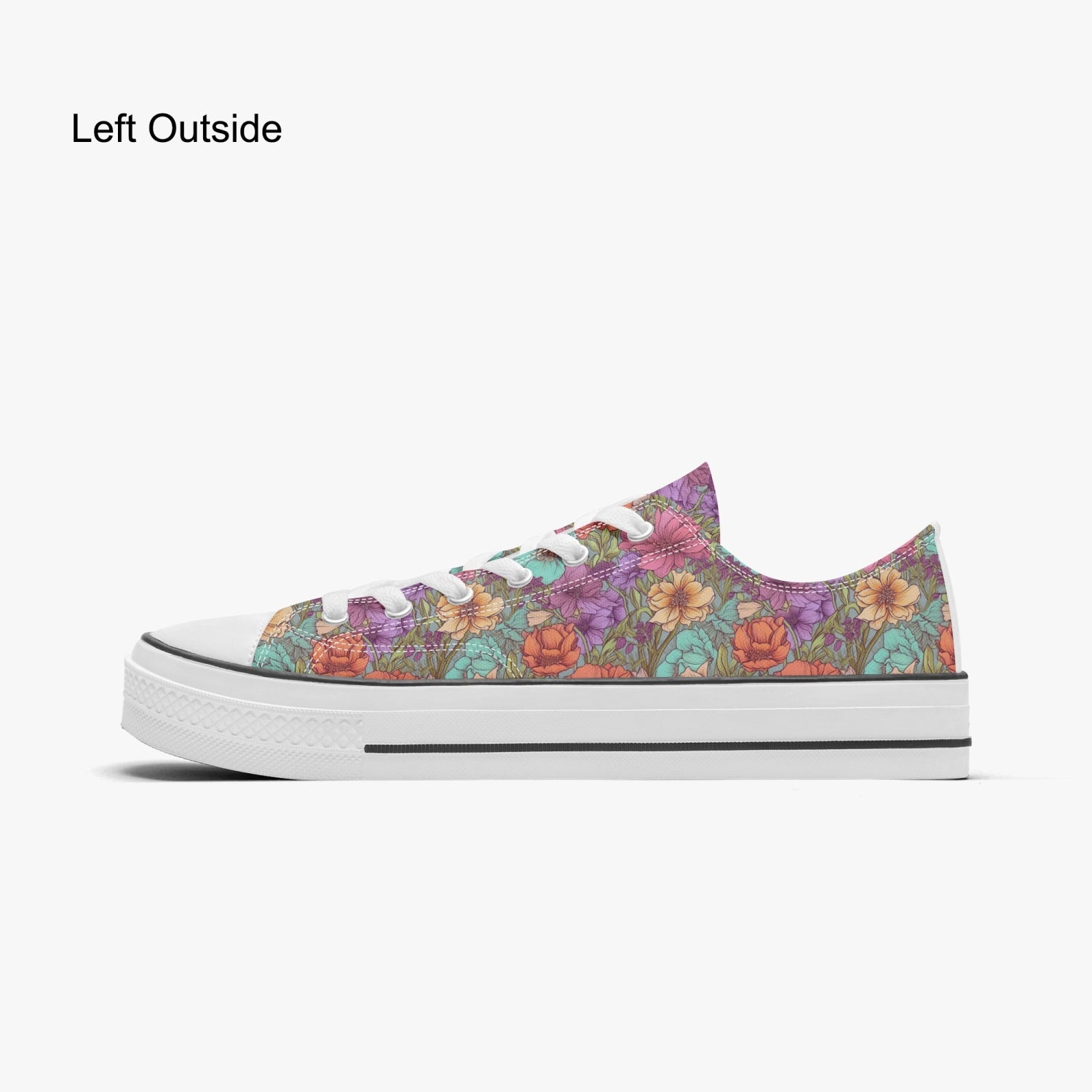 Retro Canvas Low Top Sneakers in Vintage Floral