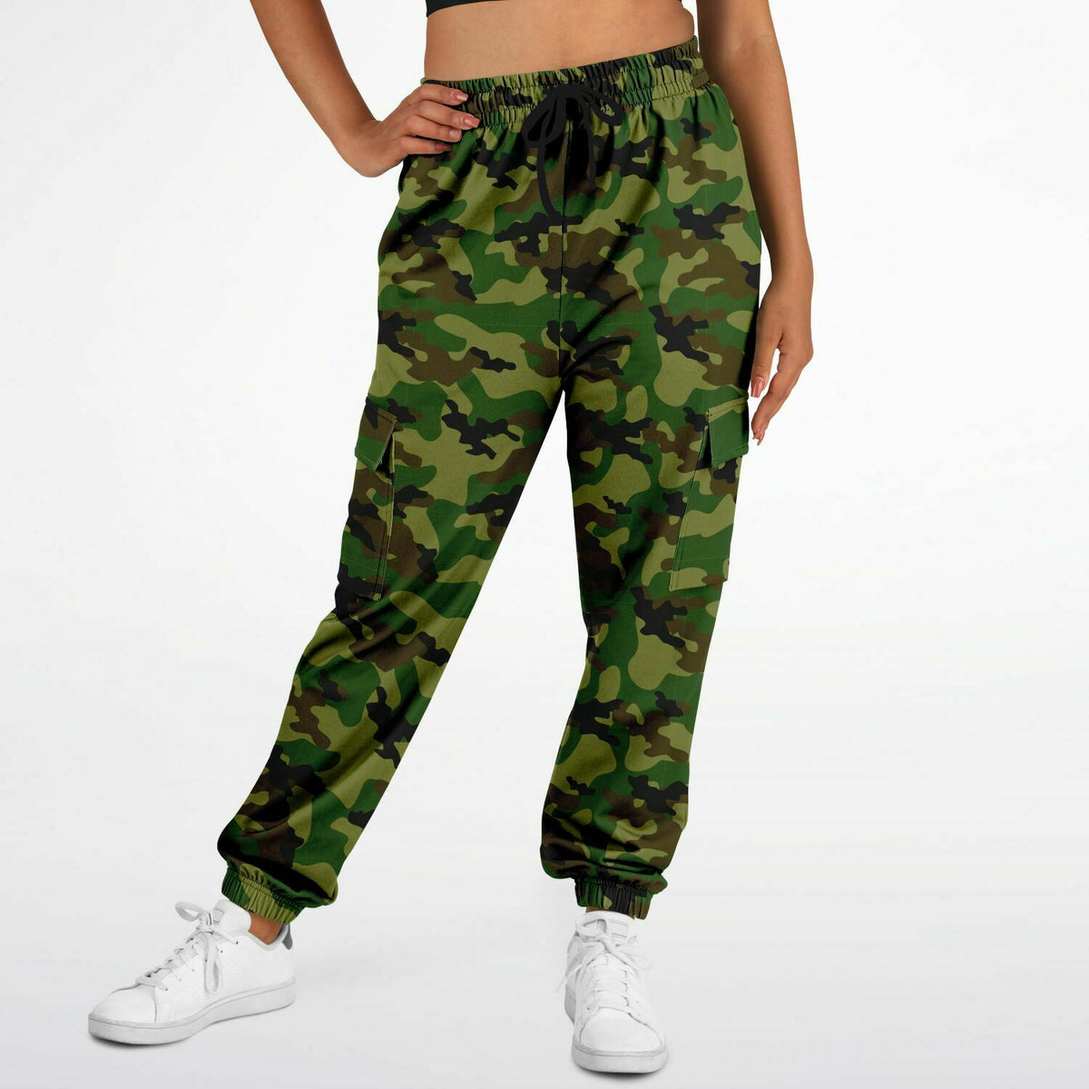 Camo Cargo Sweatpants Poly Cotton