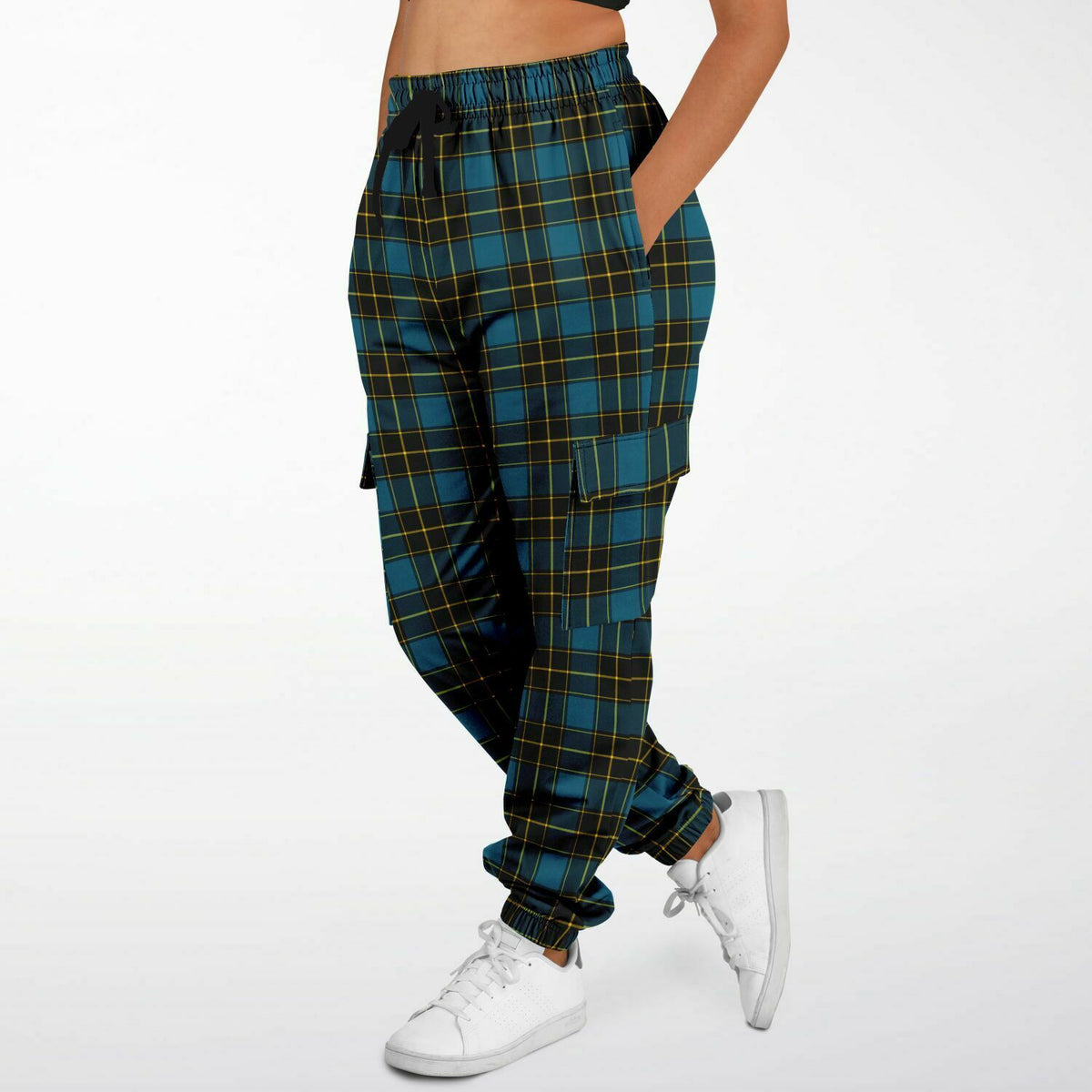 Tartan Fashion Cargo Sweatpants - AOP
