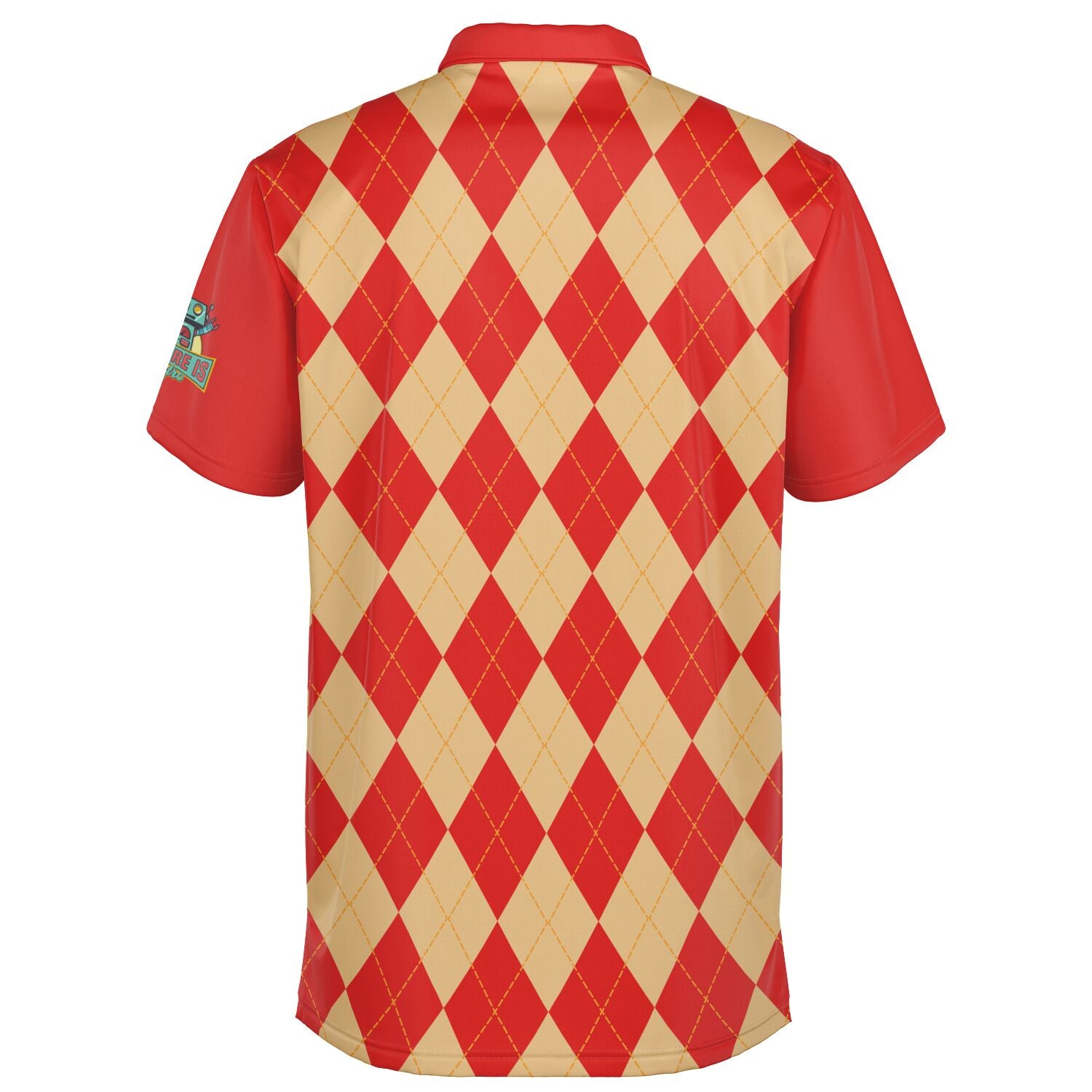 Performance Golf Polo in Sweat Wicking Ruby Argyle