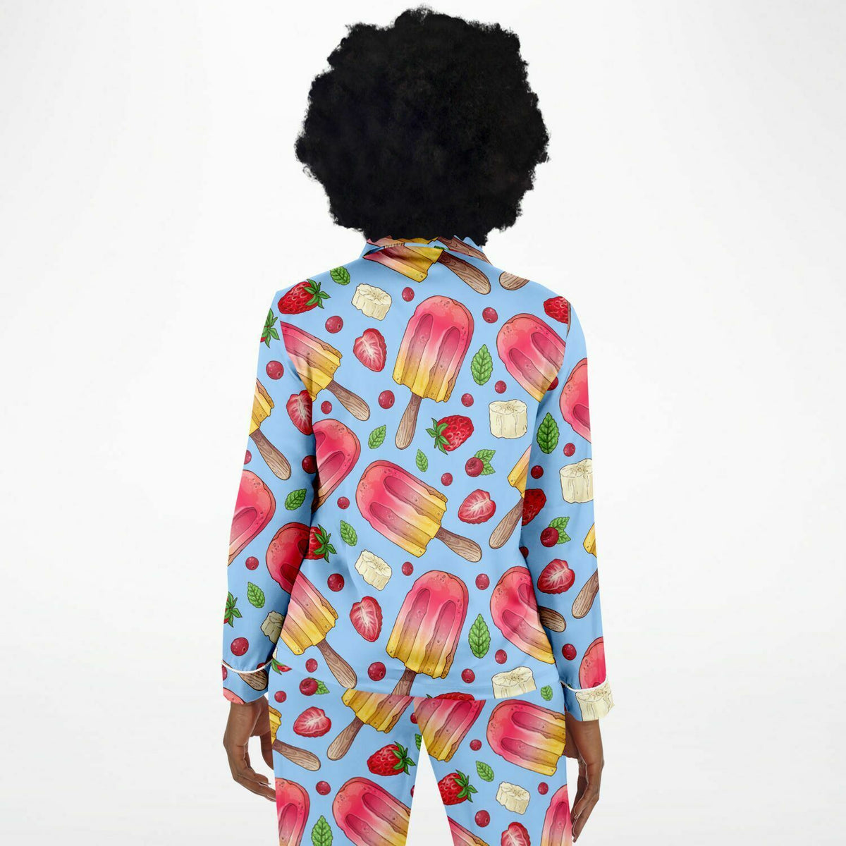 Raspberry IceCream Satin-Pyjama für Damen – AOP 