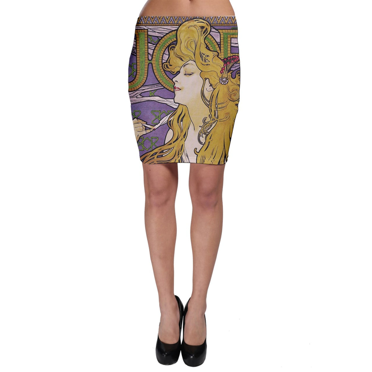 Alphonse Mucha Bodycon Skirt