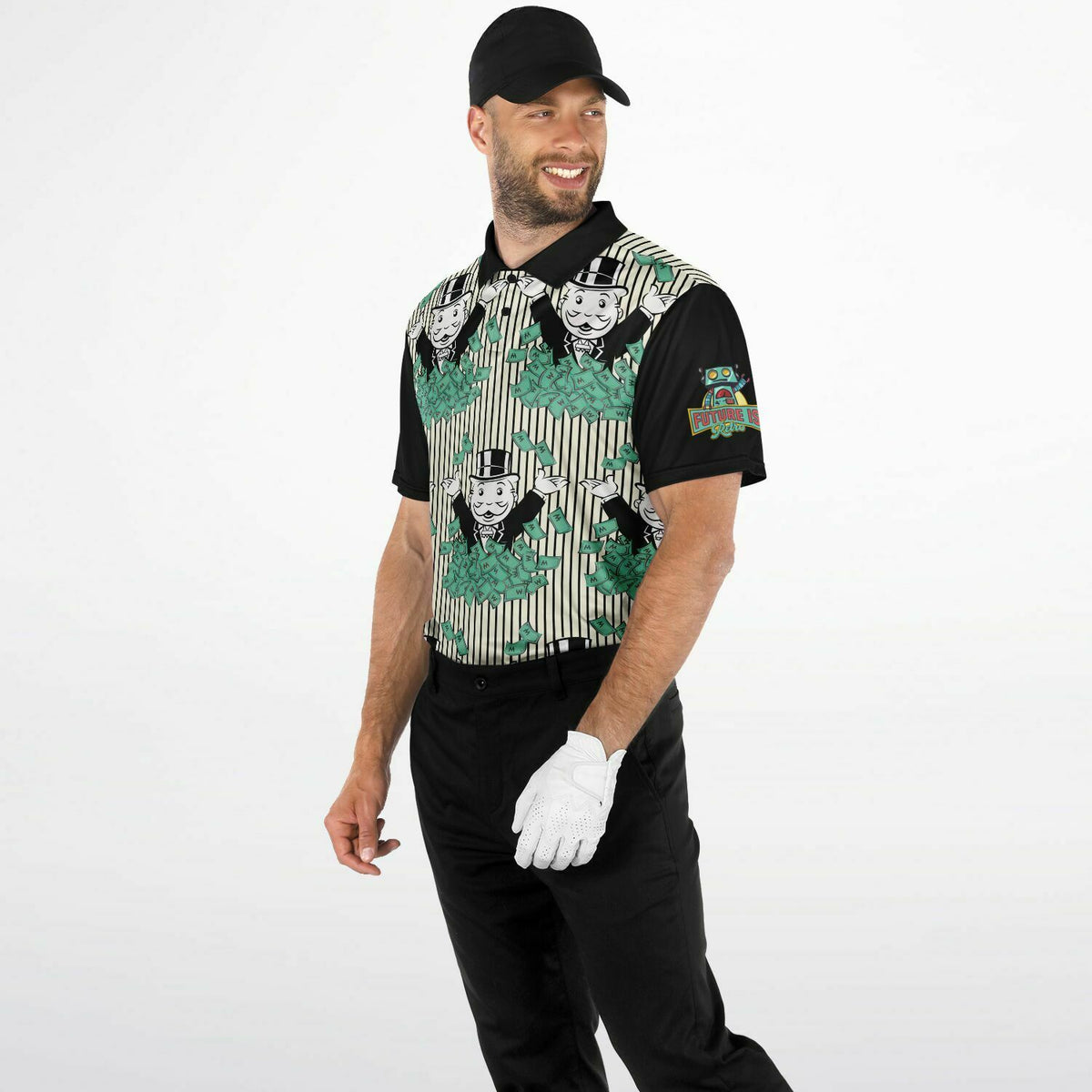 Performance Golf Polo, Dollar Bills, Sweat wicking Custom Polo