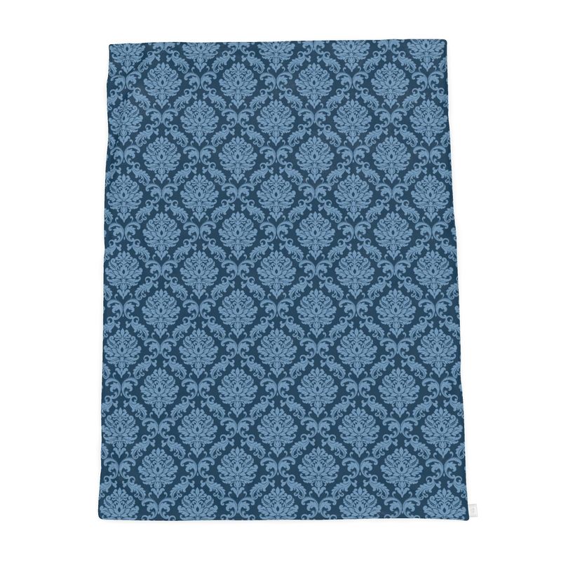 Sherpa-Samtüberwurf - Blauer Damast
