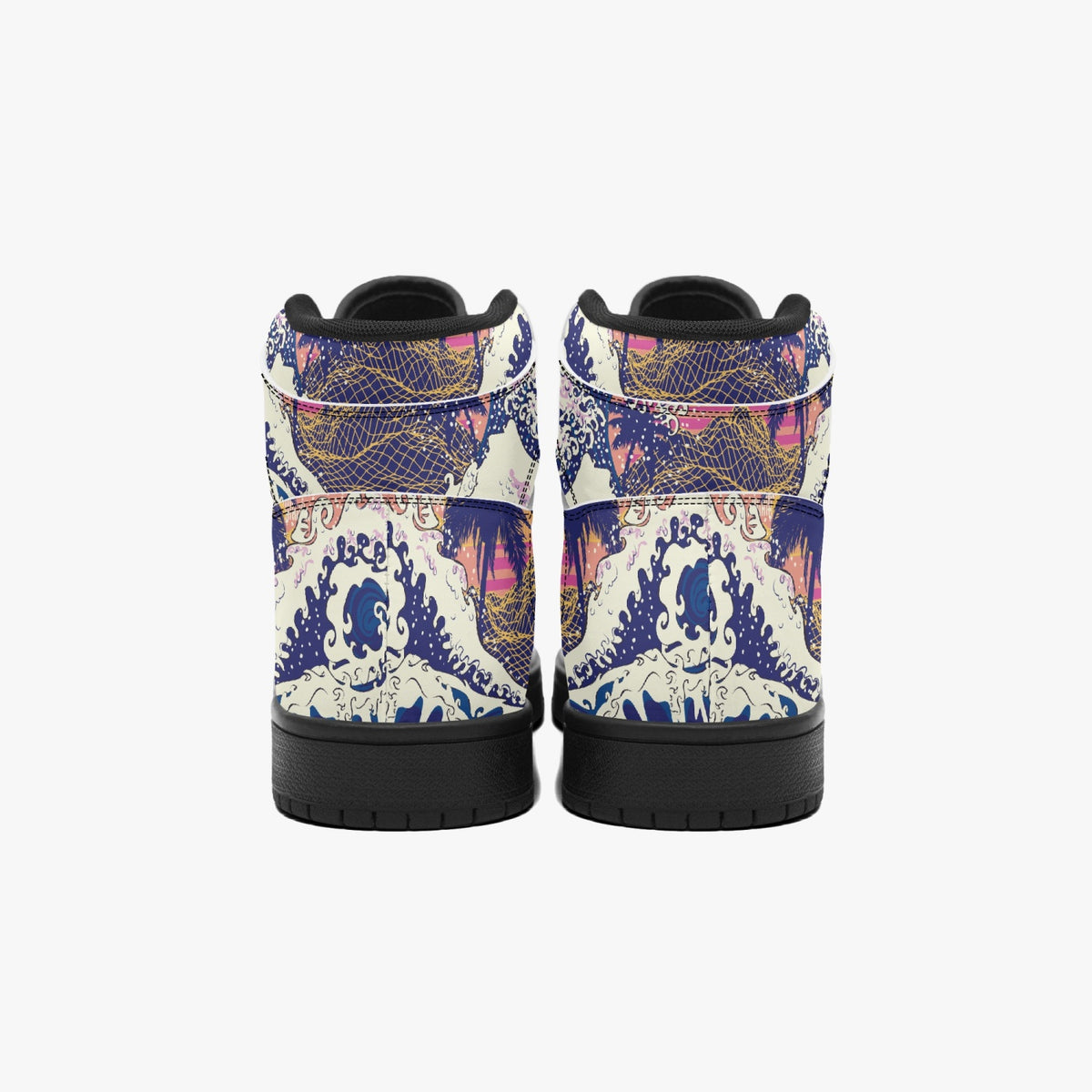 Vegan Leather Hi Tops Retro Vapour Wave off of Kanagawa