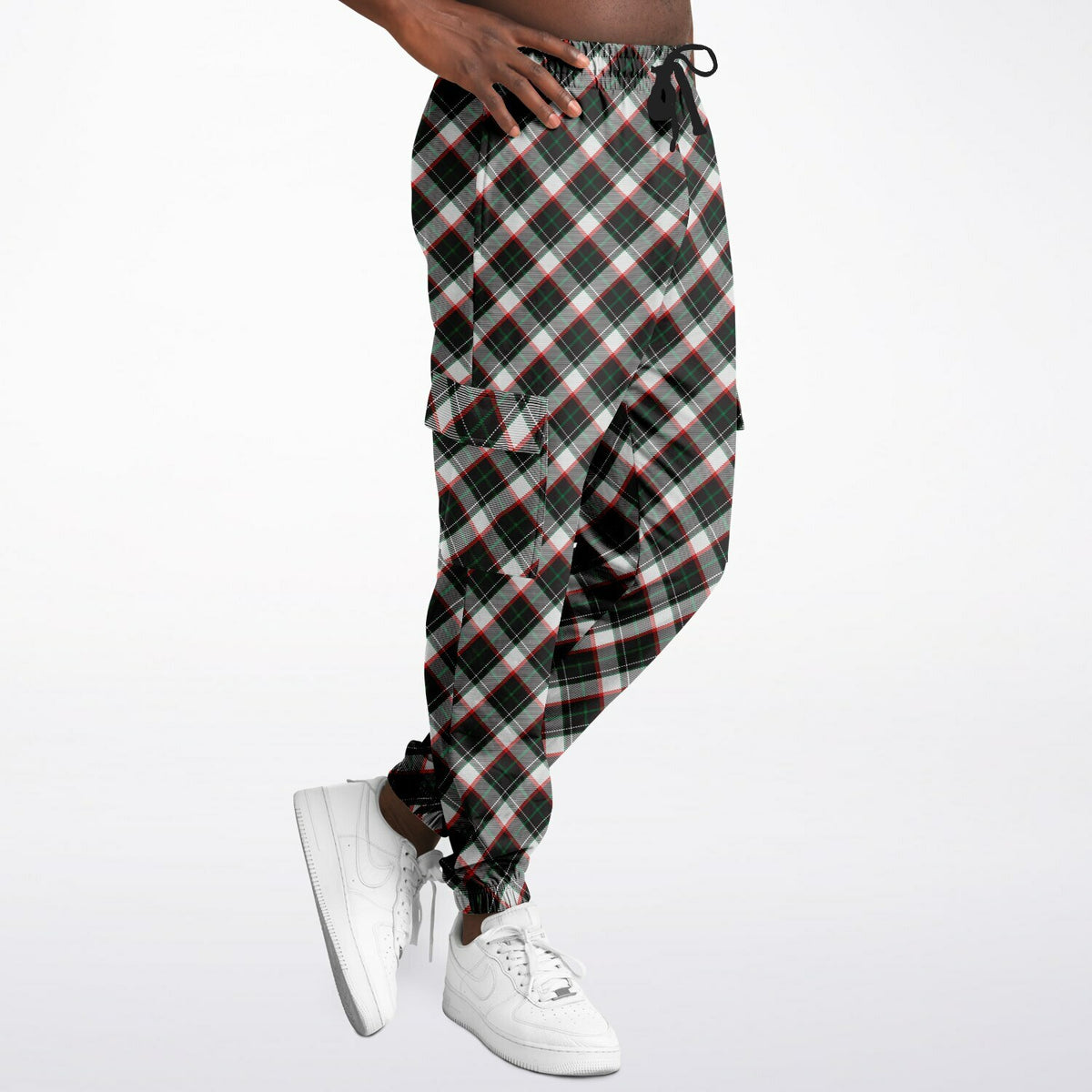 90s style Plaid Cargo Joggers