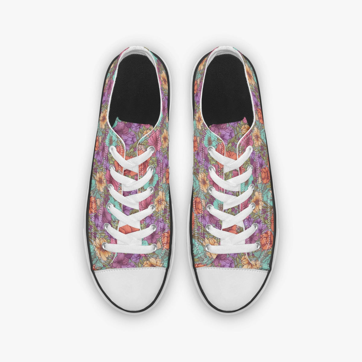 Retro Canvas Low Top Sneakers in Vintage Floral