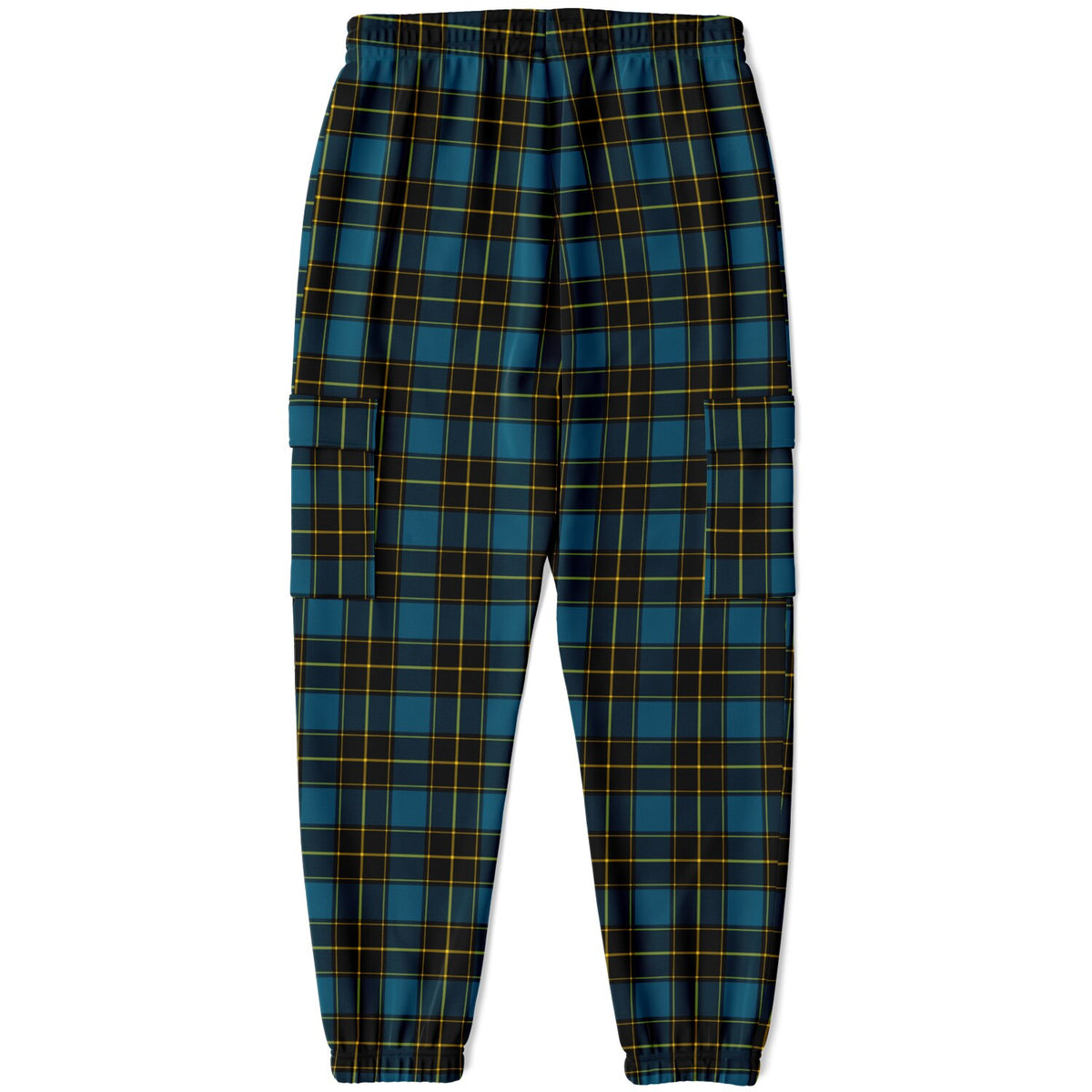 90s Plaid Wide-Leg Cargo Joggers