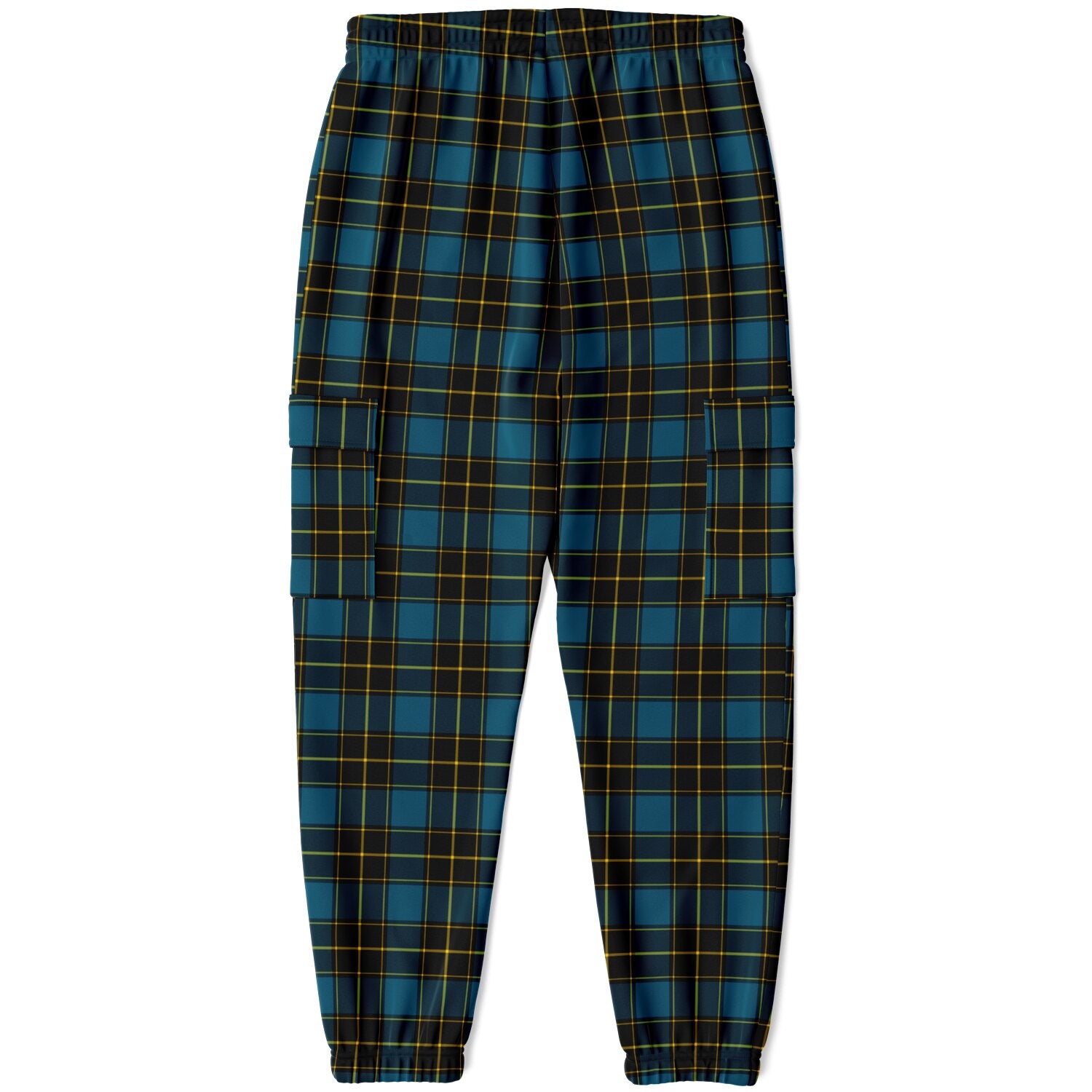 90s Plaid Wide-Leg Cargo Joggers