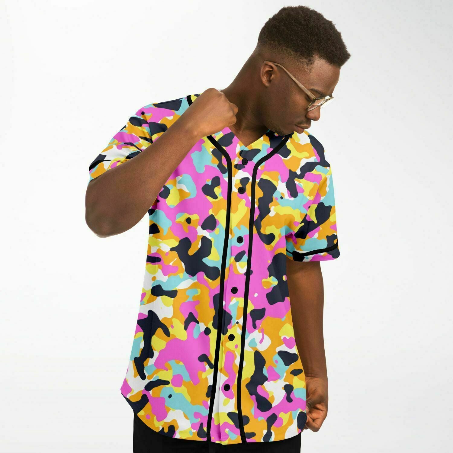 Y2K Urban Camo Baseball Jersey - AOP