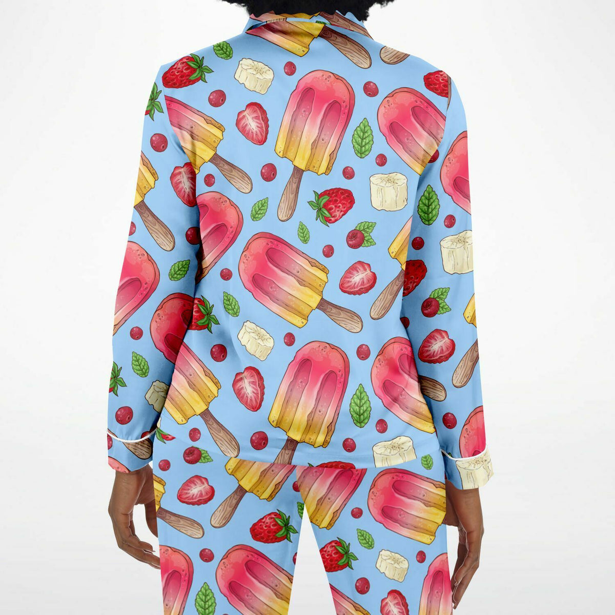 Raspberry IceCream Satin-Pyjama für Damen – AOP 