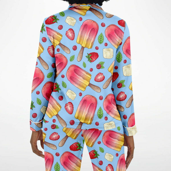 Raspberry IceCream Women's Satin Pajamas - AOP - Future Is Retro