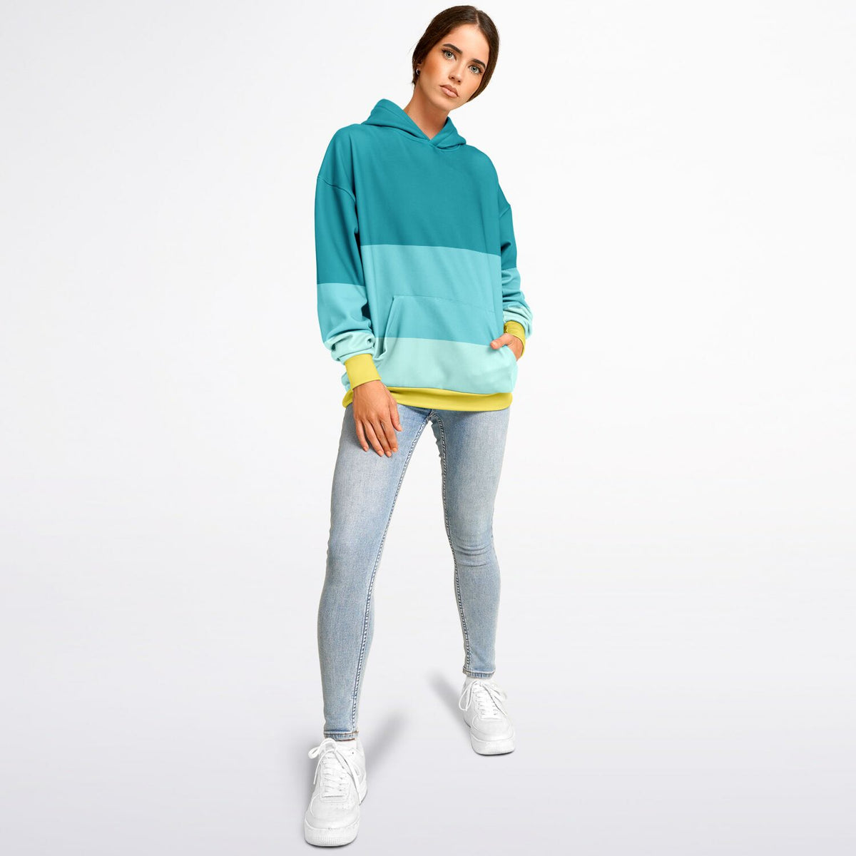 The Beach Color block Heavyweight Oversized Hoodie