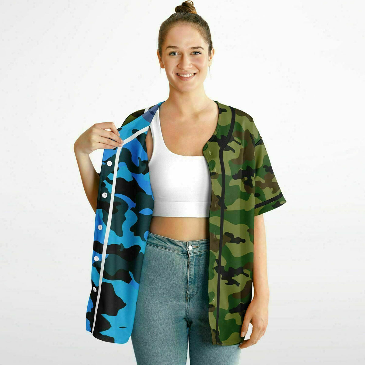 Y2K Double Camo Reversible Baseball Jersey